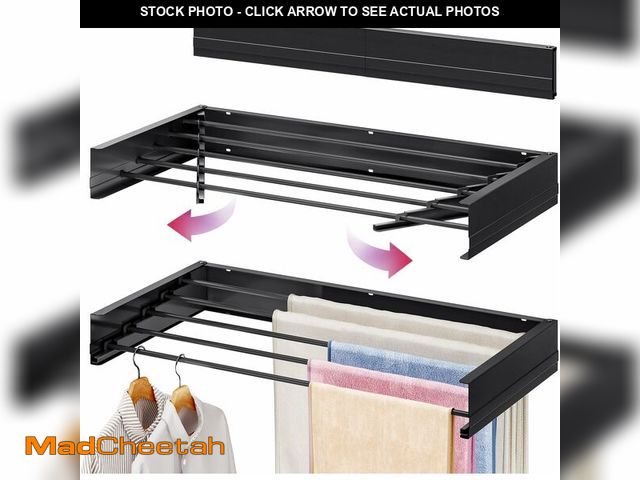 Lot 74-12664059 - APEXCHASER Wall Mounted Clothes Drying Rack 31.5 Inches, Foldable Laundry Rack Folding Indoor, Dryin...