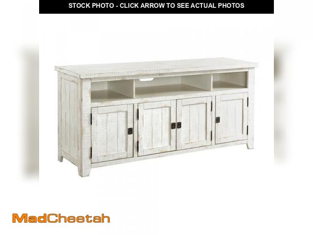 Lot 74-12207682 - Martin Svensson Home Nantucket 65" TV Stand, Antique White - UNUSED
