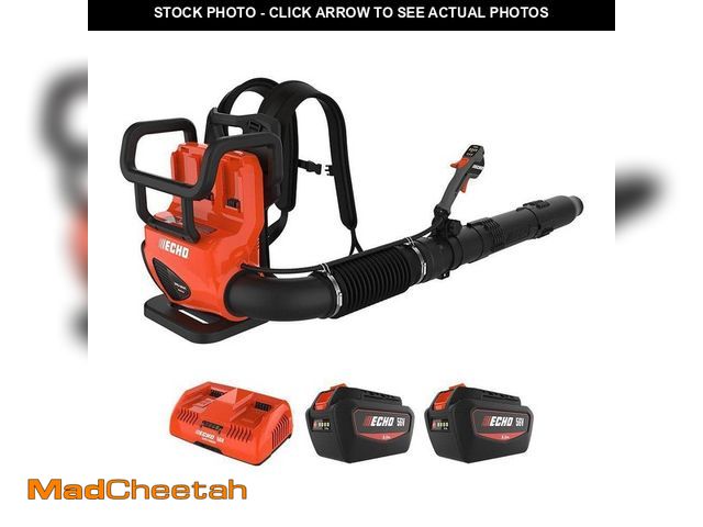 Lot 74-14306944 - ECHO 56V 195 MPH 795 CFM Cordless Battery Backpack Blower w/Tube Throttle and (2) 5.0Ah Batteries an...