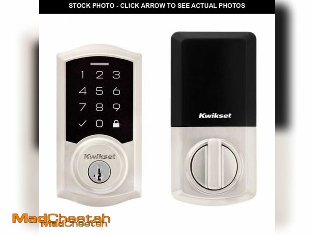 Lot 74-11378730 - Kwikset SmartCode 270 Traditional Satin Nickel Touchpad Single Cylinder Electronic Deadbolt Featurin...