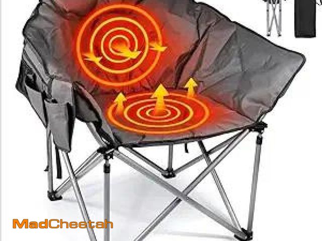 Lot 74-12400149 - Suteck Heated Camping Chair, Oversized Heated Chairs Outdoor Sports W/3 Heat Levels for Back &amp; S...