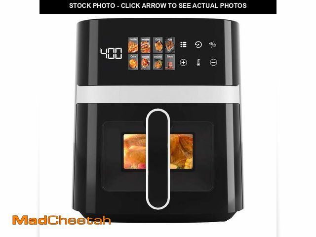 Lot 74-12837194 - Bluebow 6QT Air Fryer, 8-in-1 Electric Hot Oven with Digital LED Touchscreen, Visible Window, 1500W,...