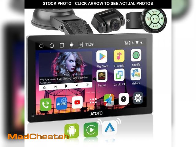 Lot 74-12046845 - [Android &amp; 4+32G] ATOTOZONE P9 Wireless CarPlay Screen, 9 Inch QLED Touchscreen Portable Android...