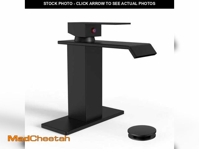 Lot 74-14222601 - BWE Waterfall Single Hole Single-Handle Low-Arc Bathroom Faucet With Pop-up Drain Assembly in Matte ...