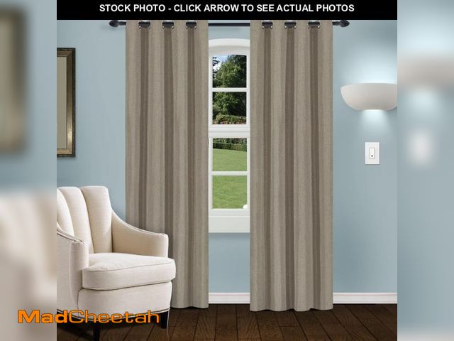Lot 74-12418673 - Superior Linen Textured Blackout Curtain Set of 2, Thermal Insulated Panel Pair with Grommet Top Hea...