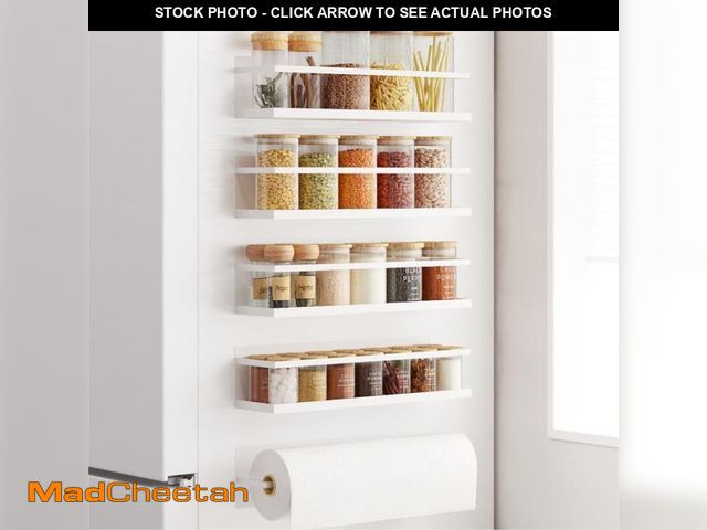 Lot 74-12312402 - Roysili Magnetic Spice Rack for Refrigerator Magnetic Shelves for Fridge With Magnetic Paper Towel H...