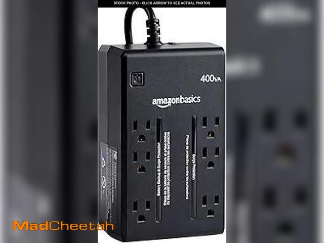 Lot 74-12129823 - Basics UPS Battery Backup &amp; Surge Protector 400VA/255W, 6 Outlets, Standby Uninterruptible Power...