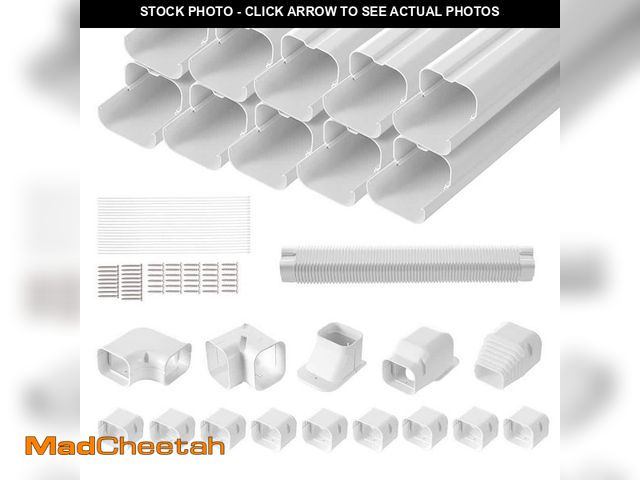 Lot 74-14306609 - VEVOR Mini Split Line Set Cover 3 in. W 17.7 ft. L PVC Decorative Pipe Line Cover For Air Conditione...