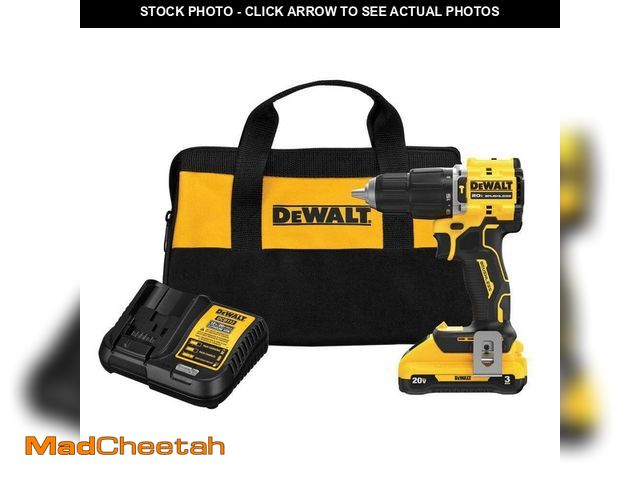 Lot 74-12988822 - DEWALT ATOMIC 20-Volt Lithium-Ion Cordless 1/2 in. Compact Hammer Drill with 3.0Ah Battery, Charger ...