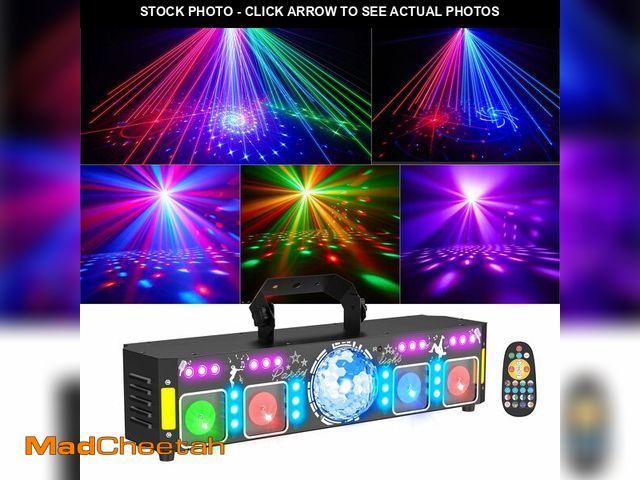 Lot 74-12838028 - 7-in-1 DJ Lights for Parties Ã¢â¬â Pro DMX Laser Light Show, Disco Ball (RGB, Pink), Gold, RGB &a...