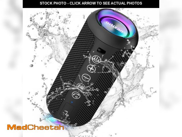 Lot 74-12311201 - Ortizan Portable Bluetooth Speaker: IPX7 Waterproof, 24W Loud Sound, Deep Bass, Bluetooth 5.3, LED L...