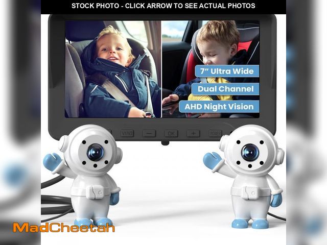Lot 74-12115390 - GROWNSY Dual Car Camera Baby Monitor, 7" 1080P AHD Car Camera for 2kids, Backseat Mirror for Baby Re...