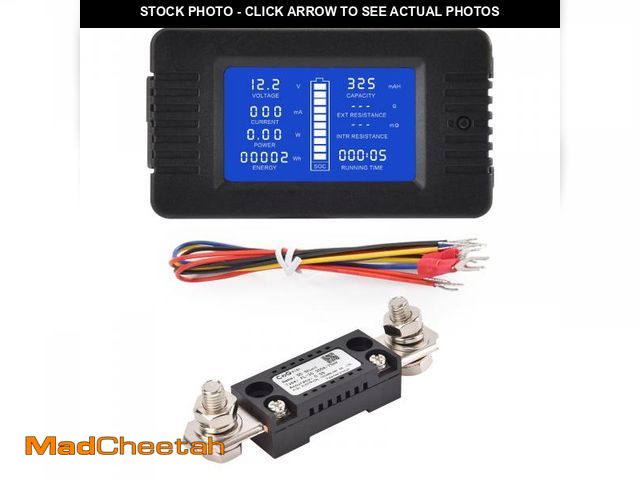 Lot 74-12434281 - CGELE DC Multifunction Battery Monitor Meter with Shunt,0-200V,0-300A, LCD Display Digital Current M...