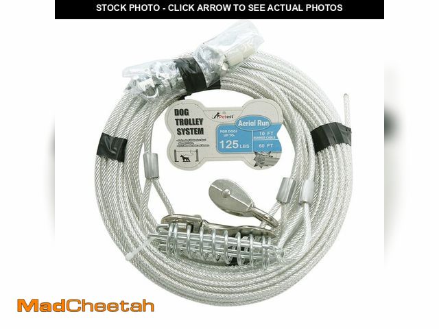 Lot 74-14300840 - Petest 60ft Trolley Runner Cable for Heavy Dogs Up to 125 Pounds - UNUSED