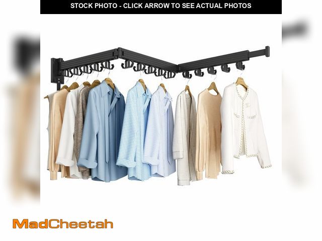 Lot 74-13626559 - Kelisiting Clothes Drying Rack, Wall Mounted Laundry Drying Rack, Upgrade 3-Fold Foldable Collapsibl...