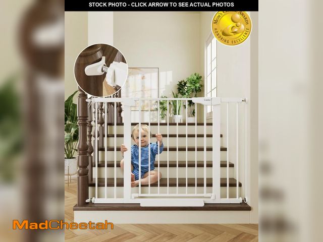 Lot 74-12161824 - Cumbor 29.7-46" Baby Gate for Stairs, Toddler Safety Essentials for The House, Auto Close Dog Gate f...