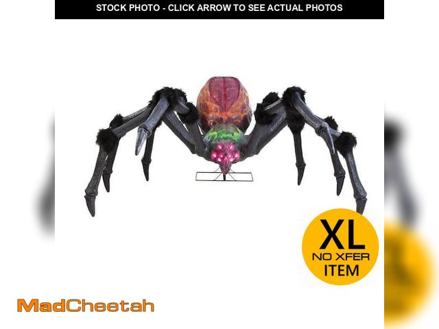 Lot 74-12810831 - 9.5 ft. Long Gruesome Grounds Giant-Sized LED Arachnophobia Spider - UNUSED