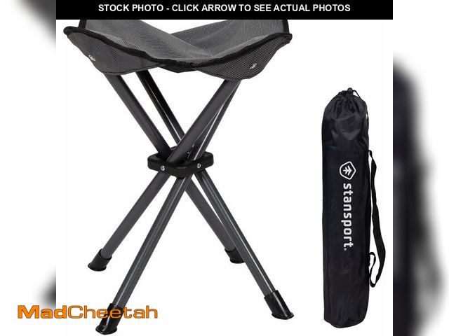 Lot 74-14305895 - Stansport Apex Fold-Up Stool (G-140) - Black/Grey, Portable and Lightweight Stool for Camping, Fishi...