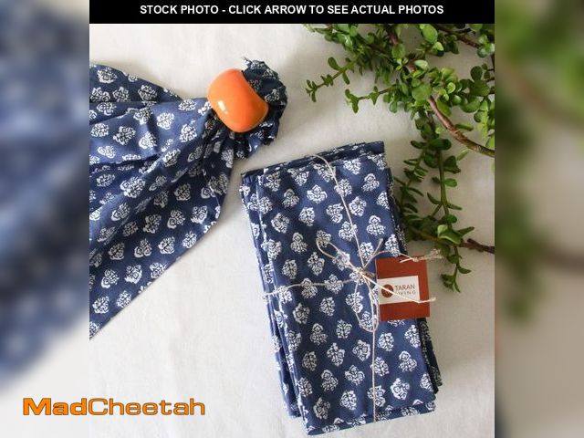 Lot 74-11475173 - TARAN LIVING Cotton Cloth Napkins Reusable Floral Napkin Printed Dinner Napkin Set Cloth Daily Use M...