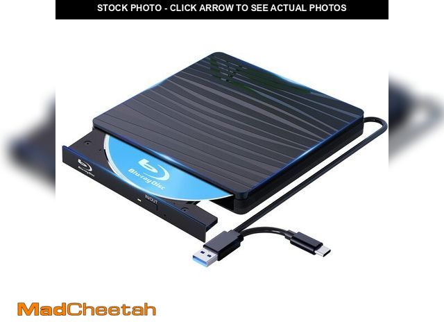 Lot 74-14212744 - QDSYLQ External Blu Ray Drive BD/CD/DVD USB 3.0 Type-C Blu-ray Burner Player Read/Write Blu Ray Driv...