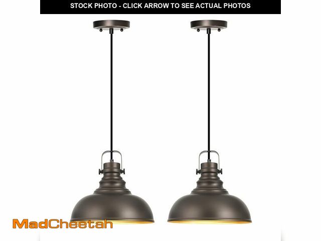 Lot 74-13569891 - Haolaike 2 Packs Farmhouse Pendant Lights Kitchen Island Adjustable Pendant Light Fixtures Rustic In...