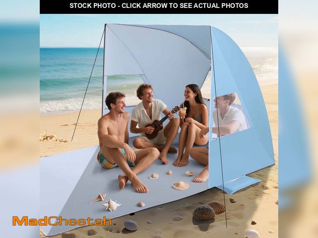 Lot 74-13055743 - Aship Beach Tent Sun Shelter for 4-5 Person, Quick Setup Umbrella Sunshade with 360Â° Ventilation &a...