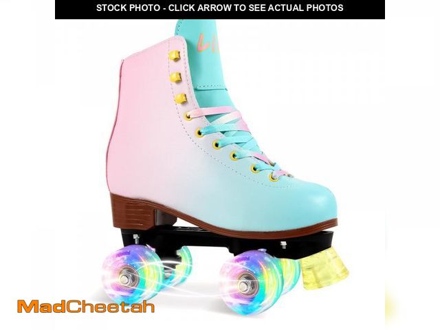 Lot 74-12309397 - LIKU Quad Roller Skates for Girl and Women with All Wheel Light Up,Indoor/Outdoor Lace-Up Fun Illumi...