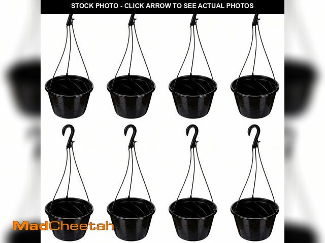 Lot 74-14271894 - Romooa 8 Pcs 10 Inch Modern Euro Swirl Hanging Planter Uv-Resistant Plastic Hanging Basket Smart Dra...