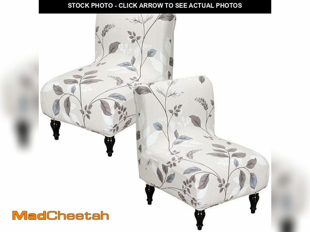 Lot 74-13950216 - GOSTADY Armless Accent Chair Cover Stretch Printed Accent Chair Covers Without Arms Washable Armless...