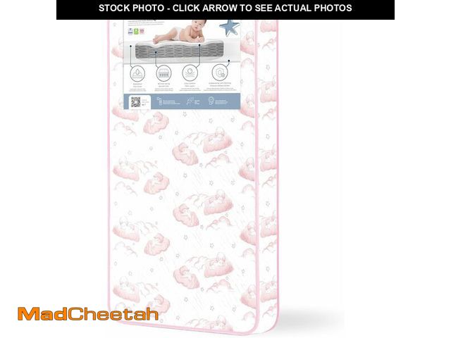 Lot 74-13733671 - Dream On Me Twilight 80 Coil Spring Crib and Toddler Bed Mattress, Wave Pink, 5" - UNUSED