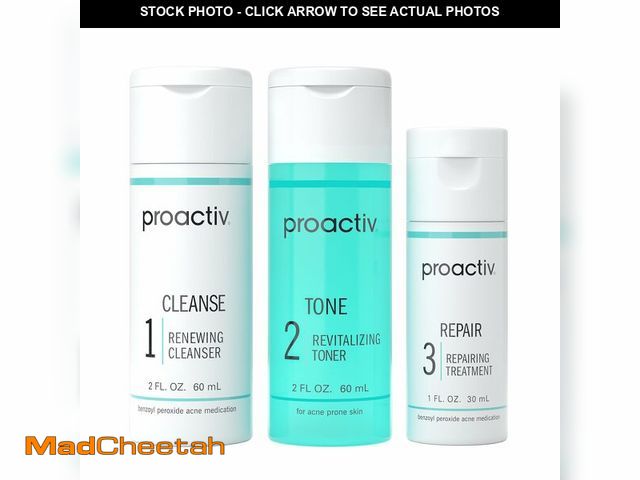 Lot 74-12964537 - Proactiv 3 Step Acne Treatment - Benzoyl Peroxide Face Wash, Repairing Acne Spot Treatment for Face ...