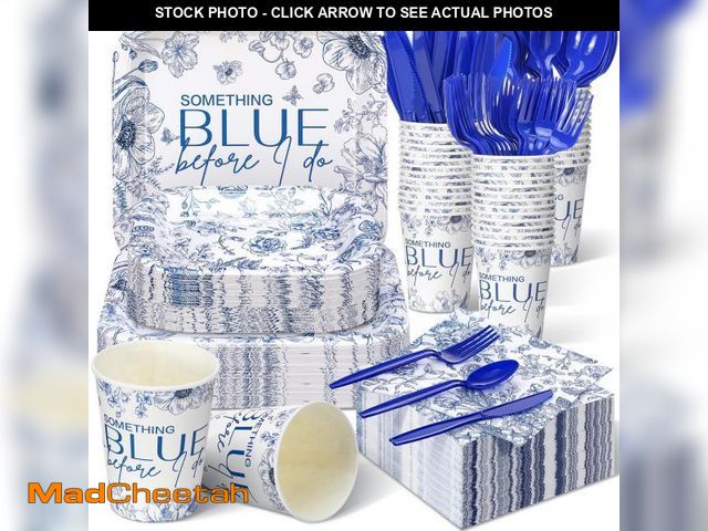 Lot 74-12121528 - Suttmin 350 Pcs Paper Plates and Napkins Set Disposable Dinnerware Party Supplies Tableware Serve 50...