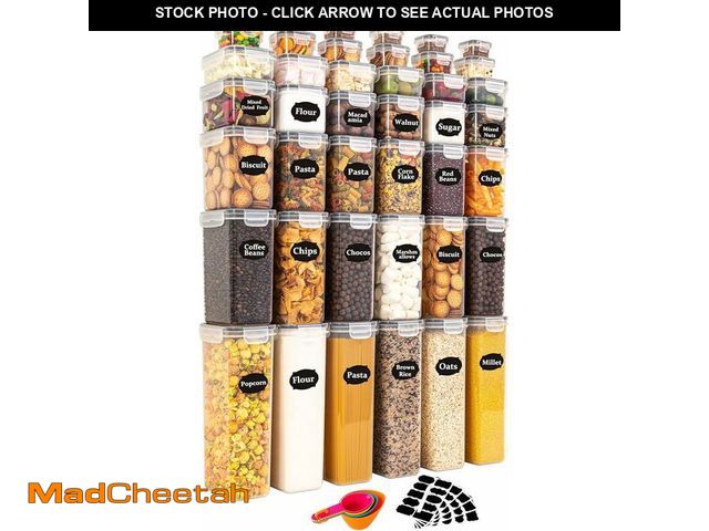 Lot 74-10950725 - Ogrmar 42 PCS Airtight Food Storage Containers Set with Lids, Plastic Kitchen and Pantry Organizatio...