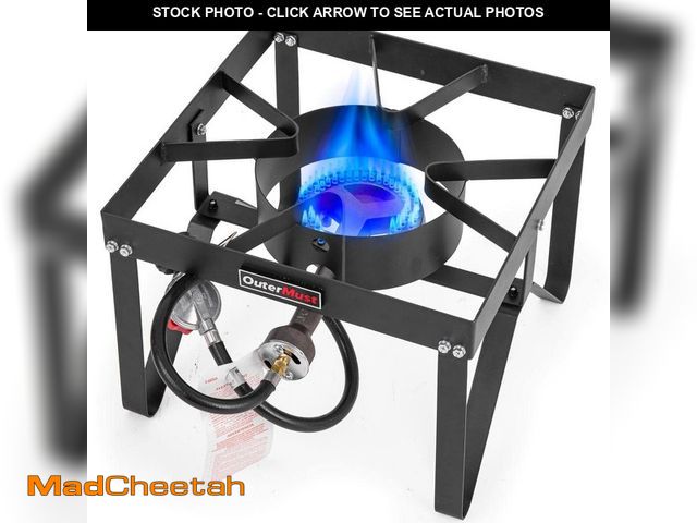 Lot 74-14312913 - outermust Outdoor Propane Burner Heavy Duty Propane Single Burner 85,000 BTU for Turkey Fryer, Crawf...