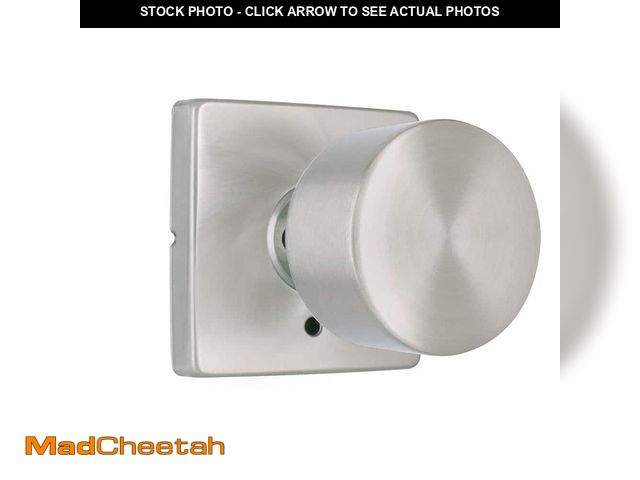 Lot 74-12552906 - Home Decorators Collection Ridgeway Satin Nickel Privacy Bed/Bath Door Knob with Square Rose - UNUSE...