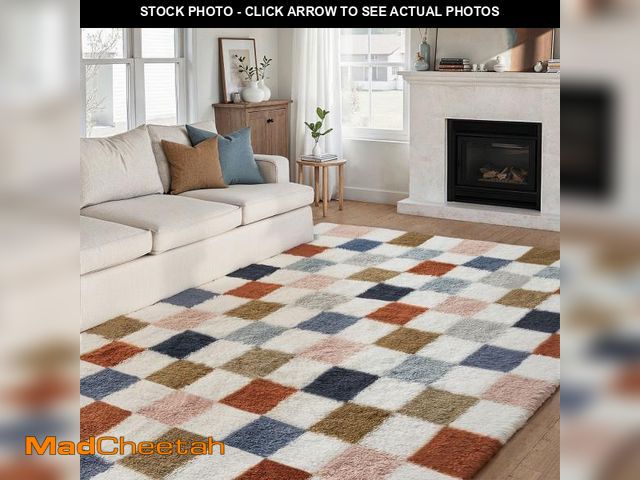Lot 74-12402591 - BERTHMEER 8'x10' Large Shag Ultra-Soft Area Rugs for Bedroom Living Room Dinning Room Plush Pile Sof...
