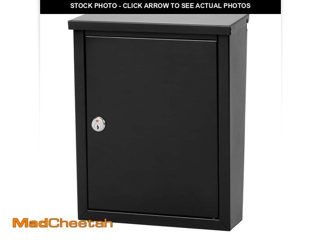Lot 74-14084371 - Architectural Mailboxes Chelsea Black, Small, Steel, Locking, Wall Mount Mailbox - UNUSED