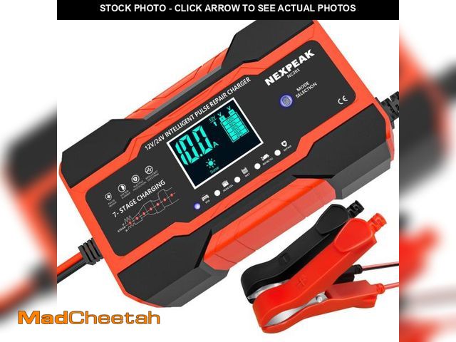 Lot 74-11554275 - NEXPEAK NC201 10-Amp Battery Charger, Smart Trickle Charger 12V 24V Car Battery Charger Fully Automa...