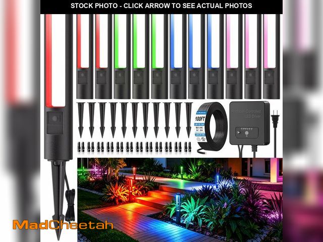 Lot 74-14266051 - CRODIAL Low Voltage Landscape Lighting Kit, 5W RGBW Pathway Lights Wired with 100W Transformer &amp;...