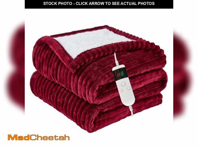 Lot 74-12716306 - Qieryun Heated Blanket Electric Twin, Soft Flannel Heating Blanket with 8 Hours Auto Off 10 Fast Hea...