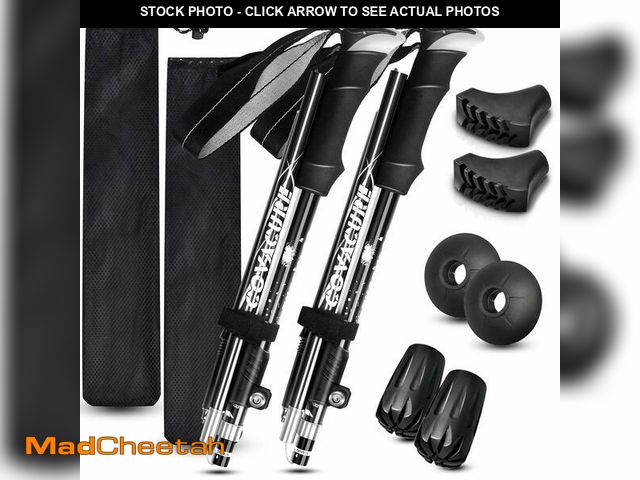 Lot 74-12699649 - Covacure Trekking Poles Collapsible Hiking Poles - Aluminum Alloy 7075 Trekking Sticks with Quick Lo...