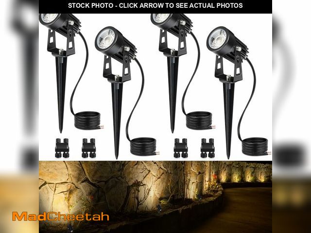 Lot 74-14153369 - SUNVIE 3W Low Voltage Landscape Lighting LED Landscape Spotlights with Connectors Waterproof Low Vol...