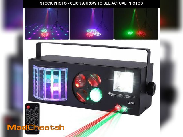Lot 74-12117475 - Litake 4-in-1 Mixed Effect DJ Disco Lights, Sound Activated RGBW GOBO Pattern Beam Strobe Light, Rem...