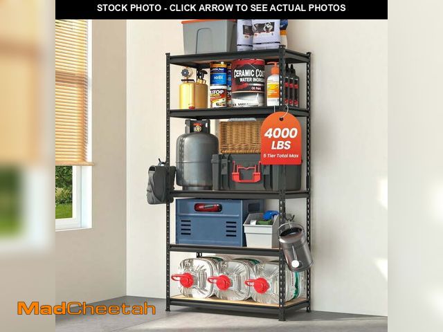 Lot 74-12800985 - DYNALOAD 4000lbs Storage Shelves 5-Tier Heavy Duty Adjustable Garage Shelving Unit 36"W x 18"D x 72"...