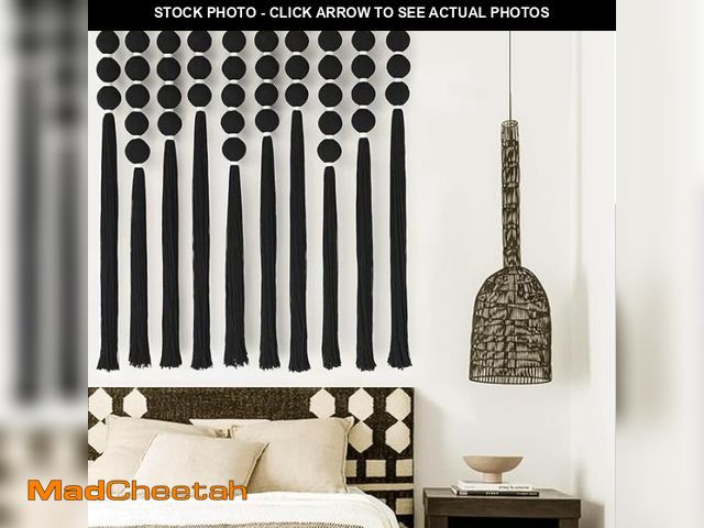 Lot 74-12160091 - IOWER Large Macrame Wall Hanging Black Macrame Wall Decor Sphericity Cotton Textile Wall Hanging Boh...