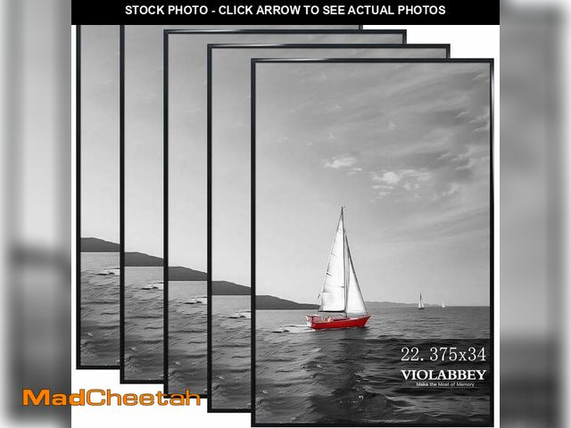 Lot 74-14354561 - VIOLABBEY 22.375 x 34 Poster Frame Set of 5, Black Picture Frames for Wall Mounting Vertically or Ho...