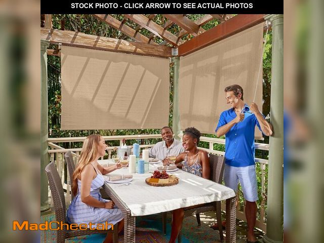 Lot 74-14067943 - Coolaroo Outdoor Roller Shade with Wand - 90% UV Block Breathable Light Filtering Shade for Patio or...