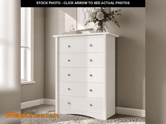 Lot 74-14609191 - Homall 5 Drawer Tall Dresser for Bedroom, Wide Storage Cabinet for Living Room, Wood Chest of Drawer...