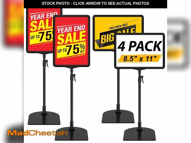 Lot 74-14210171 - JR-MOV Sign Stand Holder for Table, Adjustable Floor Standing Sign Holders 8.5 x 11 for Display Vert...