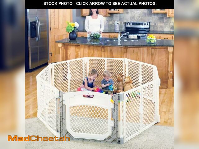 Lot 74-13734046 - Toddleroo by North States - Superyard Ultimate Play Yard: Freestanding 8 Panel Baby Playpen with Doo...